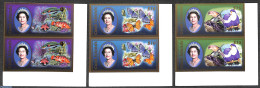 Cook Islands 2007 Fauna 3v, Imperforated Pairs, Mint NH, Nature - Birds - Butterflies - Fish - Fische