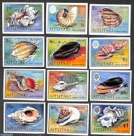 Aitutaki 1974 Definitives 12v, Imperforated, Mint NH, Nature - Shells & Crustaceans - Maritiem Leven