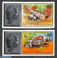 Aitutaki 1975 Definitives 2v, Imperforated, Mint NH, Nature - Shells & Crustaceans - Maritiem Leven