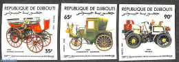 Djibouti 1984 Daimler 3v, Imperforated, Mint NH, Transport - Automobiles - Voitures