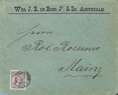 Netherlands 1896 Letter From Amsterdam To Mainz With NVPH No. 26, Postal History - Brieven En Documenten