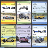 Nevis 1986 Automobiles 6x2v [:], Imperforated, Mint NH, Transport - Automobiles - Cars