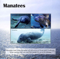 Antigua & Barbuda 2020 Manatees 3v M/s, Mint NH, Nature - Sea Mammals - Antigua And Barbuda (1981-...)