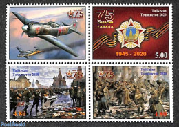 Tajikistan 2020 End Of World War II 3v+tab [+], Mint NH, History - Transport - Decorations - Militarism - World War II.. - Militaria