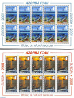 Azerbaijan 2001 Europa 2 M/s, Mint NH, History - Nature - Europa (cept) - Environment - Fish - Sea Mammals - Environment & Climate Protection