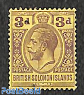 Solomon Islands 1914 3d, Stamp Out Of Set, Unused (hinged) - Salomoninseln (Salomonen 1978-...)