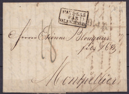 L. Datée 24 Novembre 1825 De LUBECK Pour MONTPELLIER - Cachet [PAYS-BAS PAR VALENCIENNES] - Griffe "L.P.B.4.R." - Port " - Prephilately