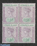 Leeward Islands 1890 1/2d, Block Of 4 [+], Unused (hinged) - Leeward  Islands