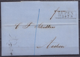 L. Datée 27 Mai 1834 De EUPEN Pour AACHEN - Cachet Date [EUPEN /27.5]  - Préphilatélie