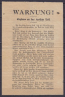 Tract Anglais De Propagande En Allemand Lâché Sur L'Allemagne "England An Das Deutsche Volk" - Voir Scans - Documents