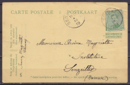 CP EP 5c Armoiries Vert Recouvert N°137 (entier De Fortune) Càd Fortune CHIMAY /12 III 1919 Pour SENZEILLES (Namur) - Cà - Postkarten 1909-1934