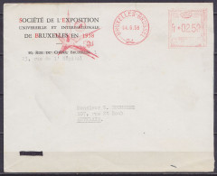 L. Entête "Société De L'Exposition Universelle De Bruxelles 1958" Affr. Flam. Mécanique 2f50 BRUXELLES-BRUSSEL 24 /04.6. - Lettres & Documents