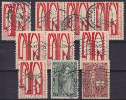 Lot Tps "Première Orval" Perforée - 8x N°258A + 260A + 261A Oblitérés (voir Scan) - Used Stamps