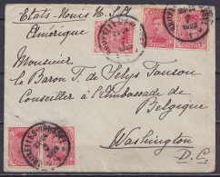 L. Affr. 5x N°138 Càd BRUXELLES /4 V 1922 Pour Baron De Selys De Fanson, Ambassade De Belgique à WASHINGTON USA - 1915-1920 Albert I.