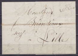 L. Datée 28 Mars 1816 De LOKEREN Pour LILLE - Griffe "92/ LOKEREN" - 1815-1830 (Periodo Holandes)