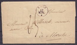 L. Datée 16 Mars 1830 De LIEGE Càd LUIK /17 MRT. Pour MARCHE - 1815-1830 (Holländische Periode)