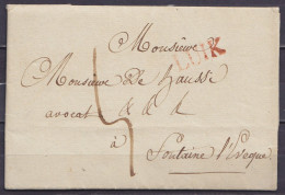 L. Datée 27 Mai 1826 De LIEGE Pour Avocat à FONTAINE L'EVEQUE - Griffe "LUIK" - 1815-1830 (Holländische Periode)