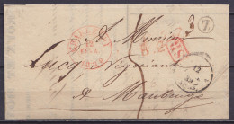 L. "Charbonnage De Martinet" Datée 28 Janvier 1839 De FOSSE (Roux) Càd CHARLEROY /12 FEVR 1839 Pour MAUBEUGE - [SR] & Gr - 1830-1849 (Independent Belgium)