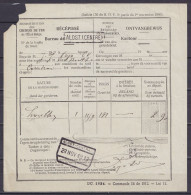 Bordereau De Dépôt De Colis (houblon) Griffe [ALOST (CENTRE)] & Càd [ALOST-CENTRAL /28 NOV 1912] Pour (? Brasseur à) COU - Documenten & Fragmenten