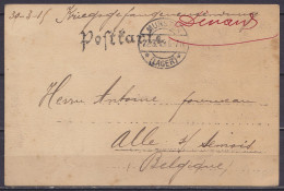 CP Postkarte Kriegsgefangenensendung Càpt "MUNSTER /22.3.1915/ *(LAGER)*" Pour ALLE-SUR-SEMOIS - Prisioneros