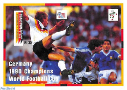 Maldives 1992 Rudi Völler S/s Imperforated, Mint NH, History - Sport - Germans - Football - Malediven (1965-...)