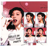 Liberia 2001 Kelly Chen M/s, Mint NH, Performance Art - Music - Popular Music - Music