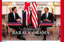 Gambia 2011 Barack Obama Visits The UK. 2v M/s, Mint NH, History - American Presidents - Politicians - Gambie (...-1964)