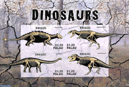 Palau 2014 Dinosaurs 4v M/s, Imperforated, Mint NH, Nature - Prehistoric Animals - Préhistoriques