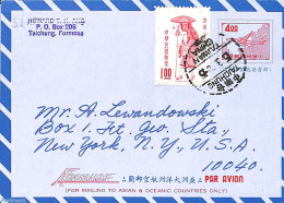 Taiwan 1969 Aerogramme 4.00, Uprated To USA, Used Postal Stationary, Transport - Aircraft & Aviation - Flugzeuge