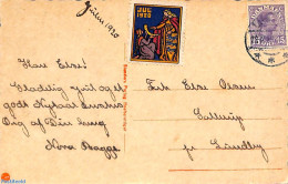 Denmark 1920 Postcard With Jul Seal, Postal History, Religion - Christmas - Brieven En Documenten