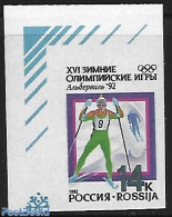Russia 1992 Imperforated, Stamp Out Of Set, Mint NH, Sport - Various - Olympic Games - Skiing - Errors, Misprints, Pla.. - Skiing