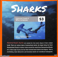 Micronesia 2014 Sharks S/s, Imperforated, Mint NH, Nature - Fish - Sharks - Fishes