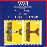 Sierra Leone 2014 Airplanes Of WW I 2v M/s, Mint NH, Transport - Aircraft & Aviation - Flugzeuge