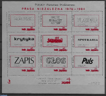 Poland 1984 Solidarnosc, Not Postage Valid., Mint NH - Unused Stamps