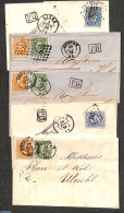 Belgium 1873 Lot With 5 Letters, Postal History - Lettres & Documents