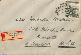 Czechoslovkia 1939 Registered Letter To USA, Postal History - Lettres & Documents