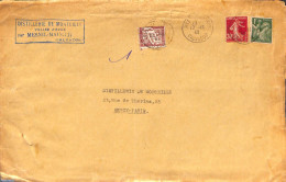 France 1940 Letter With Postage Due, Postal History - Covers & Documents