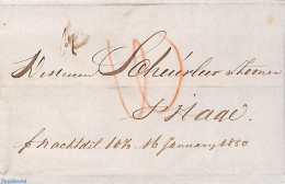 Netherlands 1850 Folding Cover From Amsterdam To 's-Gravenhage By Night-diligence, Postal History - ...-1852 Prephilately