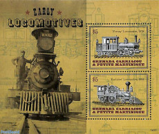 Grenada Grenadines 2014 Early Locomotives S/s, Mint NH, Transport - Railways - Trains