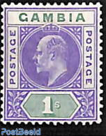 Gambia 1902 1sh, Stamp Out Of Set, Unused (hinged) - Gambia (...-1964)