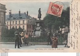 Y1- LIEGE -  STATUE GRETRY (1741 - 1813) PAR G. GEEFS  1842 - ( ANIMEE - OBLITERATION DE 1906 ) - Lüttich