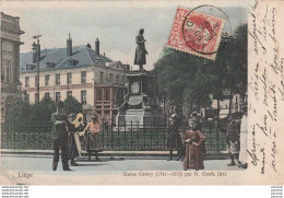 Y1- LIEGE -  STATUE GRETRY (1741 - 1813) PAR G. GEEFS  1842 - ( ANIMEE - OBLITERATION DE 1906 ) - Liege