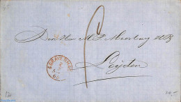 Netherlands 1865 Folding Letter From S'-Gravenhage To Leiden, Postal History - Covers & Documents