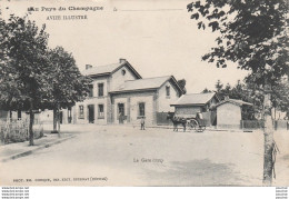 Y4-51) AVIZE  (AU  PAYS DU CHAMPAGNE) LA GARE  - ( ANIMATION - ATTELAGE CHEVAL - 2 SCANS ) - Autres & Non Classés