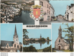 29) Rosporden (Finistère) 5 Vues Diveses + Blason - Aérienne - Garage Bp - Renault - Café - Oblitération 1965 - 2 Scans - Autres & Non Classés