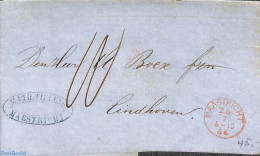 Netherlands 1866 Folding Letter From MAASTRICHT To Eindhoven, Postal History - Lettres & Documents