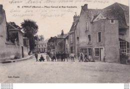 Y8-51) AVENAY (MARNE) PLACE CARNOT ET  RUE GAMBETTA - ( ANIMEE  - HABITANTS - 2 SCANS ) - Autres & Non Classés