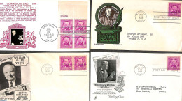 United States Of America 1948 W.A. White, 4 Different FDC's, First Day Cover, Art - Books - Covers & Documents