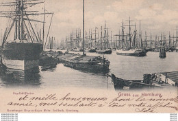 Y10- GRUSS AUS HAMBURG - SEGELFCHIFFHAFEN - (CARTE  PIONNIERE - BATEAUX  - VOILIERS  - OBLITERATION DE 1898 - 2 SCANS ) - Autres & Non Classés