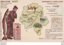 37) L ' INDRE ET LOIRE - EMULSION SCOTT - CONTOUR DEPARTEMENT - TOURS , CHINON , LOCHES , LANGEAIS  - (2 SCANS) - Tours